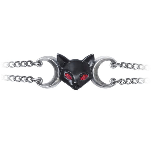 Worshipping Bastet Black Cat Moon Bracelet