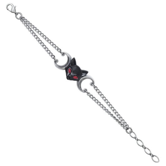 Worshipping Bastet Black Cat Moon Bracelet